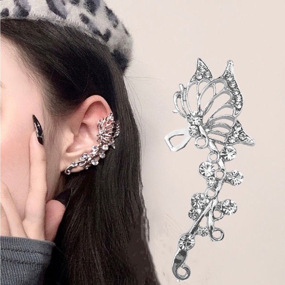 Butterfly  Ear Cuff Butterfly Ear Jewelry Cuff Earring Womens Earring - Picture 1 of 4